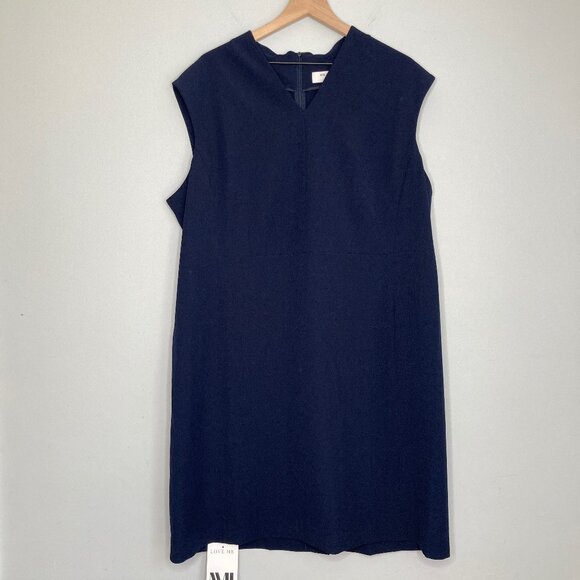 MM LaFleur Dress 3X Navy Aditi WonderTex Corp Career Classic Minimalist Capsule - Picture 4 of 11
